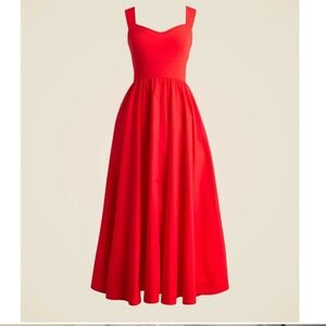 J. Crew Red Sweetheart Neckline Dress